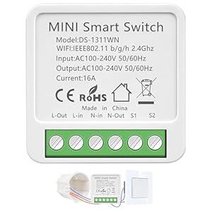 Interruptor Wifi, Interruptor Inteligente Wifi, Mini Smart Switch Wifi Compatible Con Alexa,tuya Y Smart Life, Max 16a, 2.4ghz Interruptor Alexa