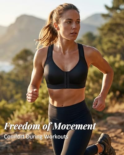 Image of HACI Women's Front Closure Posture Bra Full Coverage Back Support Everyday Wireless Comfy Unpadded Cup
