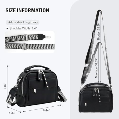 Image of MOCA Womens Handbag Multi-pocket Messenger Bag PU Leather Tote Bag Crossbody Sling Bags Shoulder Bag,Gifts for women & Girls