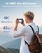 4K Digital Camera for Photography Autofocus, 48MP Vlogging Camera with Flash 16X Zoom 32G SD Card, 2 Batteries, 3" 180°Flip Screen Compact Travel Camera for Teens