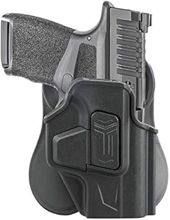 Gun Holster for Springfield Hellcat 9mm Micro-Compact, Springfield Hellcat with Optic, OWB Paddle Holster, Tactical Belt Holsters, 360° Adjustable Holster, Quick Release - Right Handed