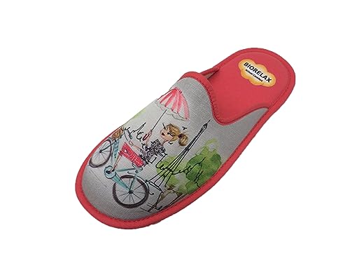 Biorelax Zapatillas de Estar por casa/Mujer Primavera/Verano/Multicolor/Puntera Cerrada/con Cámara de Aire/Talla 39