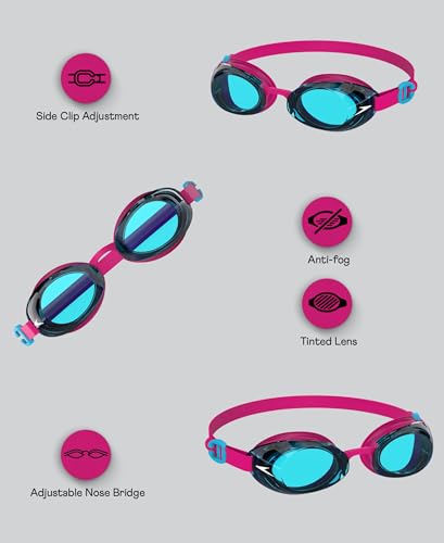 Image of Speedo Unisex Adult Jet 2.0 Anti-Fog UV Protection Swim Goggles | Anti Fog Coated Lens | 100% UV Protection | Adjustable Nose Bridge |Latex Free