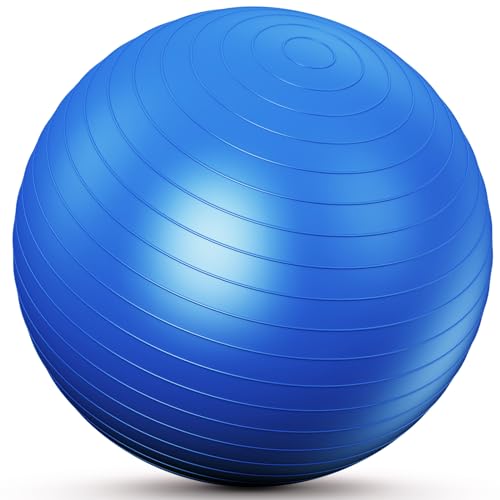 SK Depot™ 38-45cm (S) Extra Thick supportive Yoga & Balance Ball, Improves Posture, Core Fitness, Gym & Home Use - BLUE by SK DEPOT - Used condition - CA$13.06