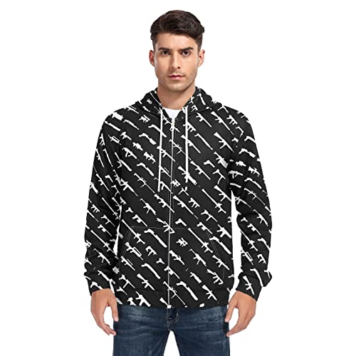 Men's Full-Zip Hooded Fleece Sweatshirt,Performance Hoodie Jacket with Pockets