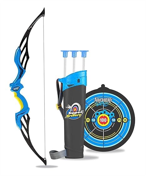 Sports Super Archery Bow and Arrow Set with Dart Target Board, Colourful with 3 Suction Cup Tip Arrows (Blue) (B0CKPQK1QZ) Amazon Price History, Amazon Price Tracker