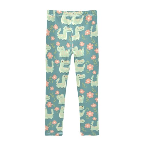 Crocodile Floral Animal Girls Casual Leggings for Kids Printed Long Pant Bottoms Stretch and Soft2