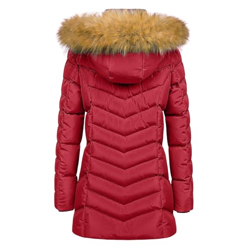 Chaqueta acolchada impermeable para mujer abrigo largo térmico con capucha 5