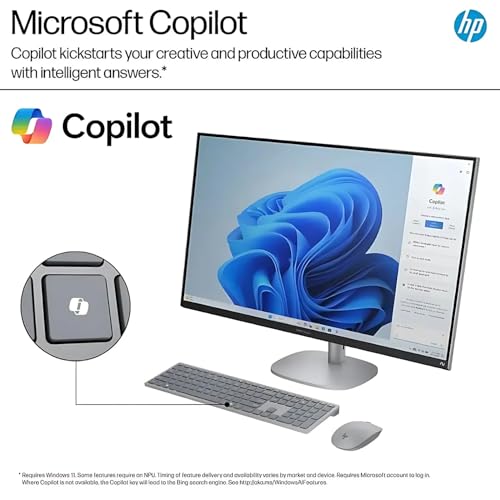 Image of HP. OmniStudio X Copilot+ PC - 31.5 inch 4K UHD All-in-One Desktop - Intel Core Ultra 7 258V up to 4.8 GHz, 32GB DDR5 RAM, 4TB NVMe SSD, Intel Arc Graphics 140V, Wireless Keyboard & Mouse, Windows 11 Pro