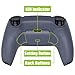 eXtremeRate Sterling Silver Rubberized Grip Programable Rise Remap Kit for PS5 Controller BDM-030 040 050 Models, Upgrade Board & Redesigned Back Shell & Back Buttons for PS5 Controller
