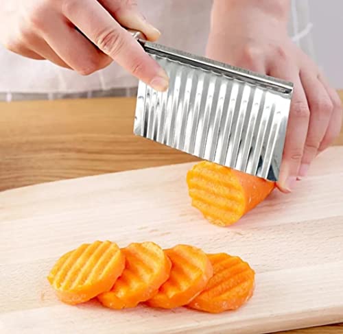 Machadinho Cortador Fatiador Ondulado Inox Legumes Frutas
