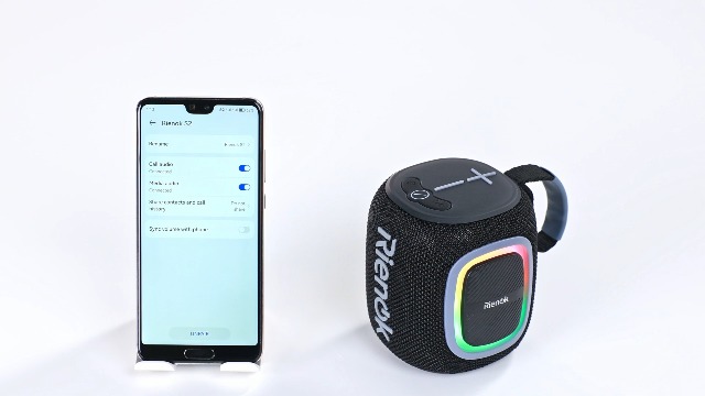Enceinte Bluetooth RIENOK S2 - Lumineuse, Bluetooth 5.3, 15h Autonomie, Radio FM, Port USB/TF/AUX - Parfaite Pour Fêtes Et Voyages