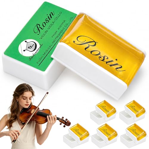 6 Piezas Resina Violin, Colofonia Natural para Violín, Violonchelo Viola, Natural Rosin Violin con Estuche, Mejora la Pronunciación del Instrumento Musical, Gran Agarre y Bajo Nivel de Polvo