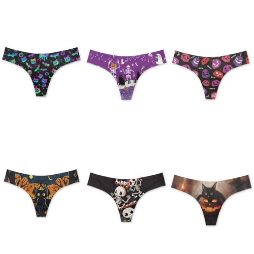 Coloranimal Seamless G-String & Thongs for Women & Lady 6 Piece Low Rise Underwear