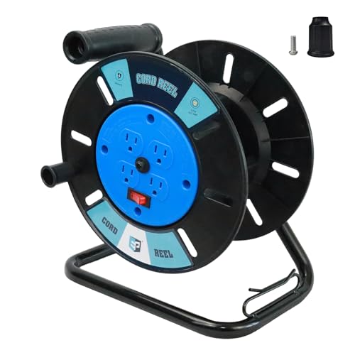 Heavy Duty Cord Reel with 4 Outlets and Crank
