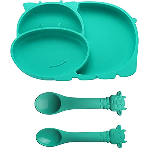 Image of SNOWIE SOFT Suction Plates for Baby, Toddler Divided Dish, Kids Silicone Plates Fits Most Highchair Trays, Microwave Dishwasher Safe, BFA Free