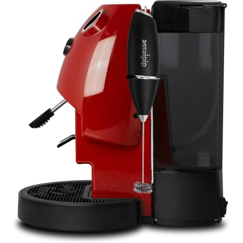 Generico Macchina a cialde Coffee & Tea color Rosso Pieno con frullino e supporto integrato ed erogatore per infusi.