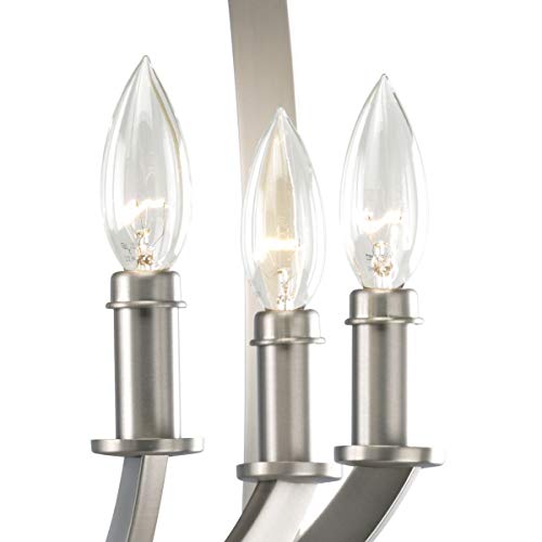 Image of Equinox Collection Silver Six-Light Luxury Hanging Pendant Light