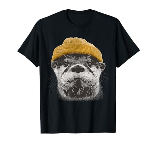 Otter Wearing Beanie T-Shirt