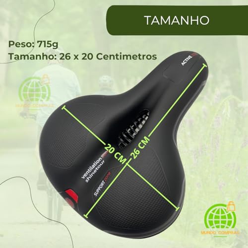 Banco De Bicicleta Confortável Selim Largo Com Absorção De Choque Almofada De Bike Macia À Prova D'