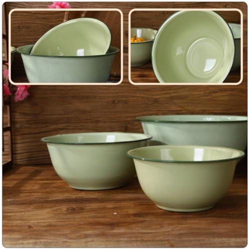 Bols à soupe émail multifonctionnels saladiers vert clair - 5