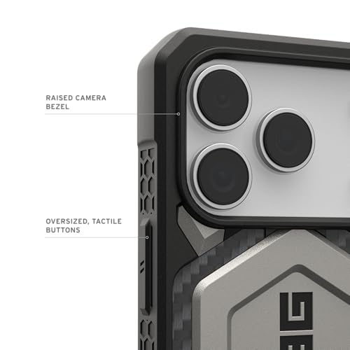 Image of Urban Armor Gear UAG Monarch Pro Magnetic Compatible, Rugged Heavy Duty Shockproof Anti-Slip Military Grade Protective Case /Cover Designed for iPhone 17 Pro (2025) - Titanium