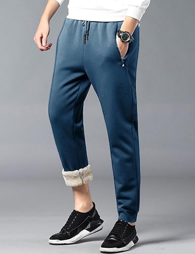 Lentta Men's Fleece Lined Sweatpants Athletic Winter Warm Sherpa Jogger Track Pants2