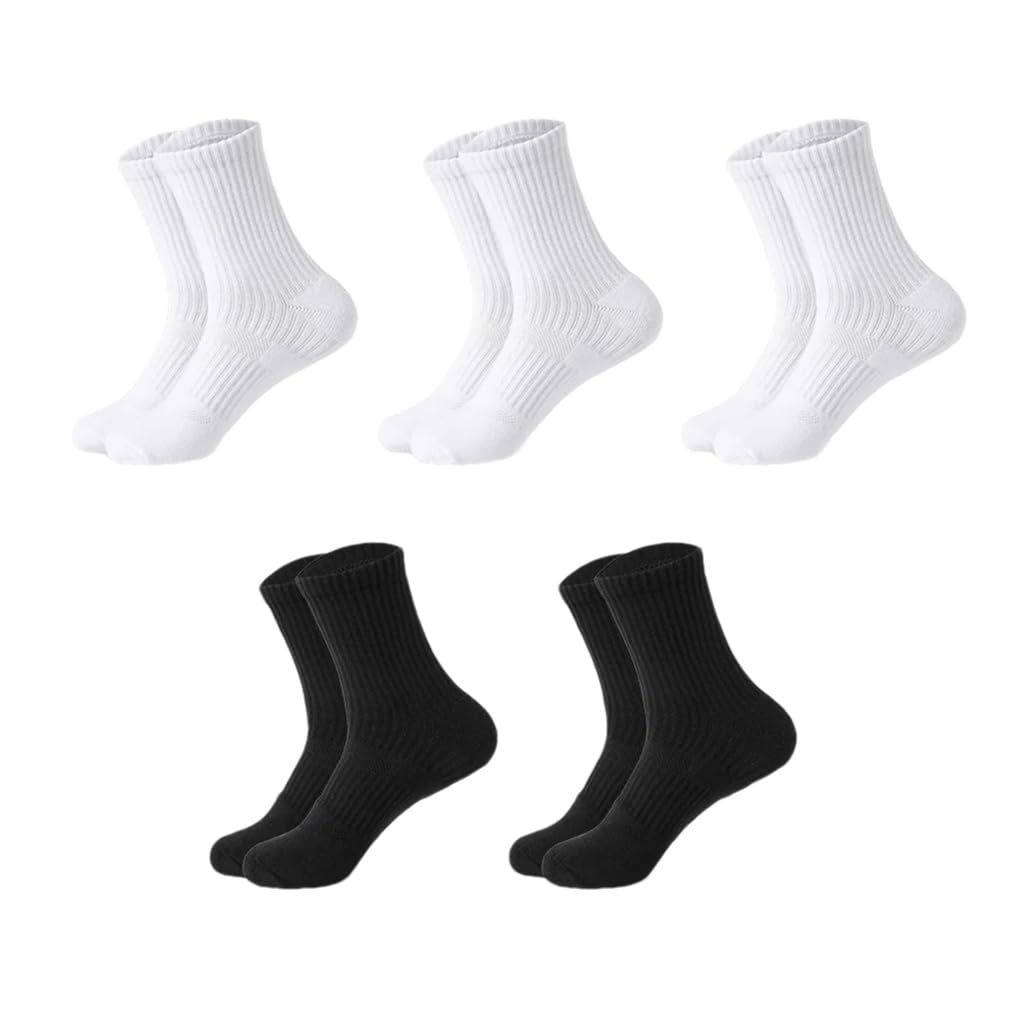 Dninmim Lot de 5 paires de chaussettes en coton pour homme - Noir uni