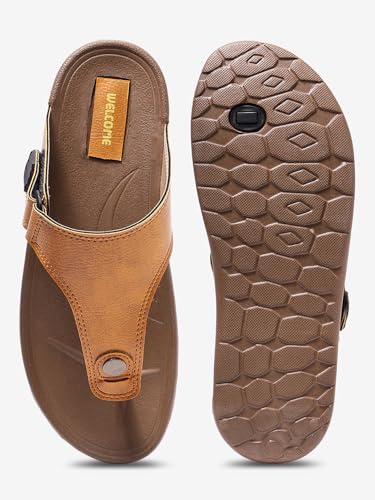 Image of WELCOME Soft Men's Slippers with Cushion FootBed for Adult | Comfortable & Light Weight | Stylish & Anti-Skid | Waterproof & Regular Flip Flops for Gents /Boys