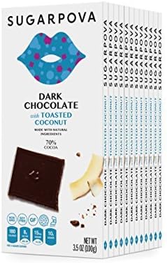 Sugarpova Dark Chocolate with Toasted Coconut - 12 Count Case