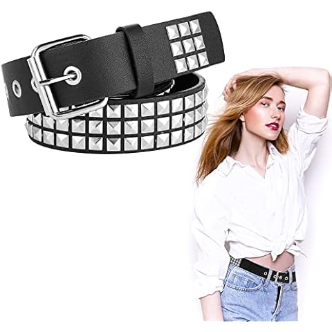 WLLHYF Cinturón con tachuelas de remache de metal punk rock Cover