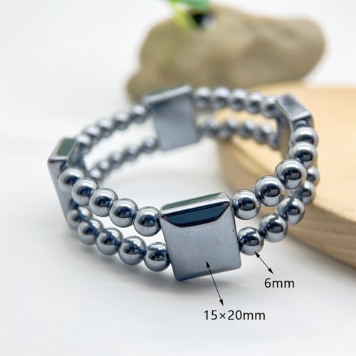Natural Terahertz Bracelet Energy Terahertz Stone Double Wrap Bracelet Healing Crystal Terahertz Bracelet Stretch 7" Unisex2