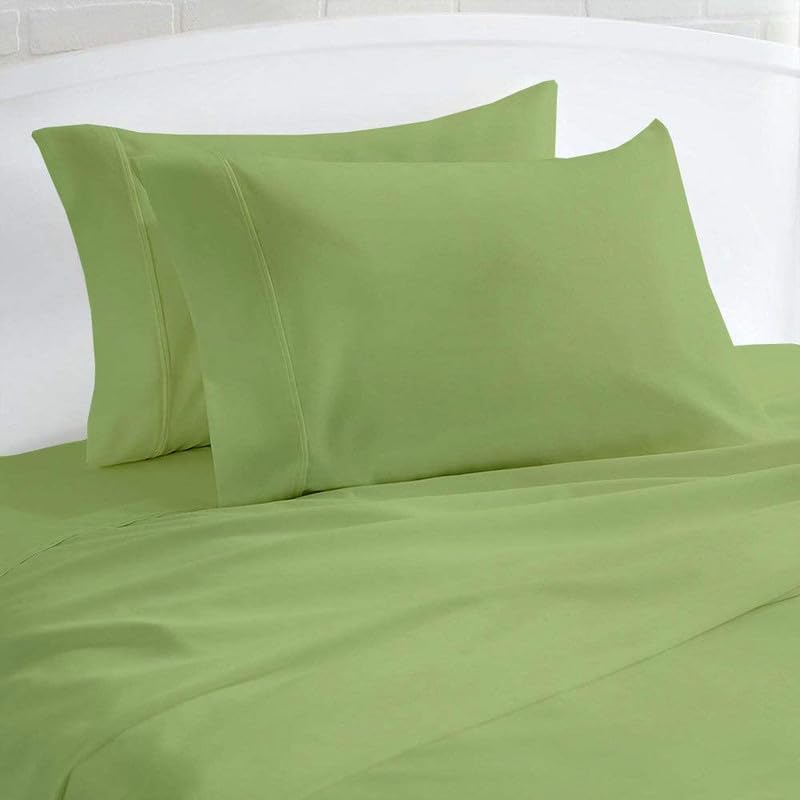 Image of 1000 Thread Count 100% Egyptian Cotton Pillow Cases, Set of 4 Pillowcase, Long-Staple 100% Cotton Breathable, Soft Sateen Weave Bed Pillow Cover, 20 X 40 Inches Pillowcases Sage King Size