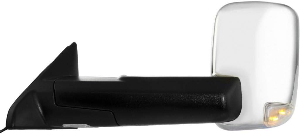 For Dodge Ram 2500/3500 2011 2012 Door Mirror Driver Side | Power | Chrome | Replacement For CH1320320 | 615343531922