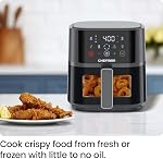 Chefman Air Fryer – 4 QT Compact Airfryer for Quick & Easy Meals, Features Hi-Fry Technology for Extra Crisp, Easy-View Window, Touch Controls with 4 Presets, Nonstick & Dishwasher Safe Basket - Grey