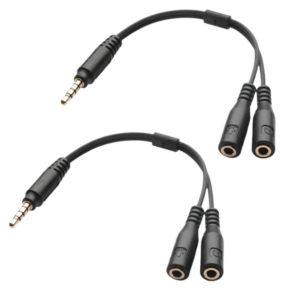 Cavo adattatore splitter per cuffie da 3,5 mm maschio a doppio TRS femmina, cavo di prolunga audio per cuffie Ja-ck (2 pezzi)