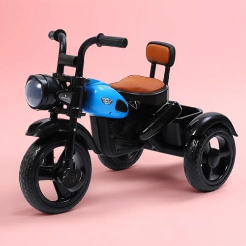 Image of eHomeKart Himalayan Kids Tricycle - Front Headlight, Musical - 1 Year to 5 Years - Trike for Indoor and Outdoor - Up to 30 Kgs - Made in India, Black