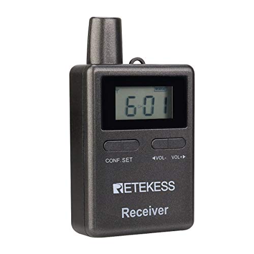 Retekess TT105 Receptor Tour Guide, Wireless Church Translation, para Interpretación, Capacitación, Corte, Expandible, Emparejamiento con una tecla, 150/492 pies, 1 Receptor miniatura 4