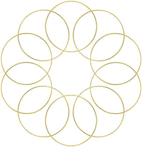 Coceca 10pcs 6 Inch Gold Metal Rings for Crafts Dream Catcher Ring, Metal Hoops for Dream Catcher and Crafts Centerpiece Table Decorations