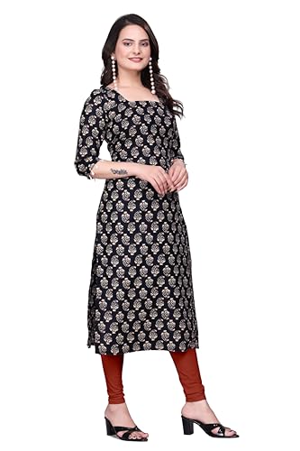 Image of Women's Pure Cotton Straight Fit Straight Cambric Jaipuri Printed Kurti
