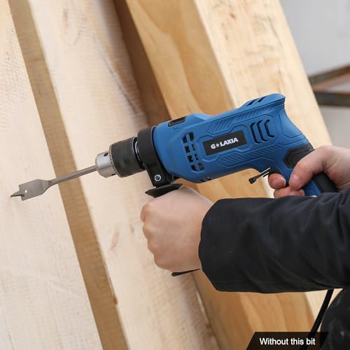 G Laxia Trapano A Percussione 550W 3000RPM, Impugnatura Girevole 360°, Mandrino 13Mm, Profondimetro, Martello Trapano Funziona 2 In 1, Trapano Potente Velocità Variabile - 9