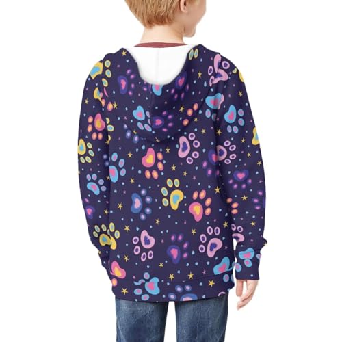 Image of Unisex Zipper Sweatshirt Boys Girls Hooded with 2 Pocket Pullover Hoodies for 6-16Y Kids