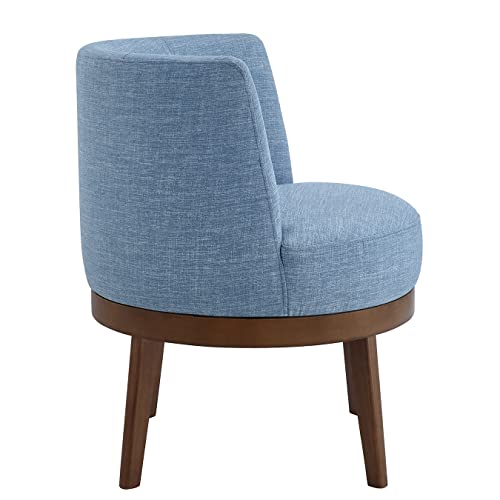24Kf Modern 360 Degree Swivel Accent Chair, Comfy Linen Round Accent Chair For Living Room, Corner Armchair Chaise Lounge For Nursery -7018S-Light Blue #TOP3