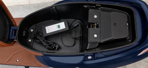 Image of Booster Electric Scooter | 70+ KM Range | 60V 30Ah Lead Acid Battery | BLDC Motor | 12-Inch Tubeless Tyres | Dual Disc Brakes | NFC Start | Anti-Theft System | 45 km /h Top Speed | Ocen Blue