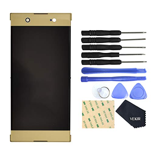 VEKIR Display Touch Digitizer Screen Replacement for Sony Xperia XA1 Ultra Golden with Frame