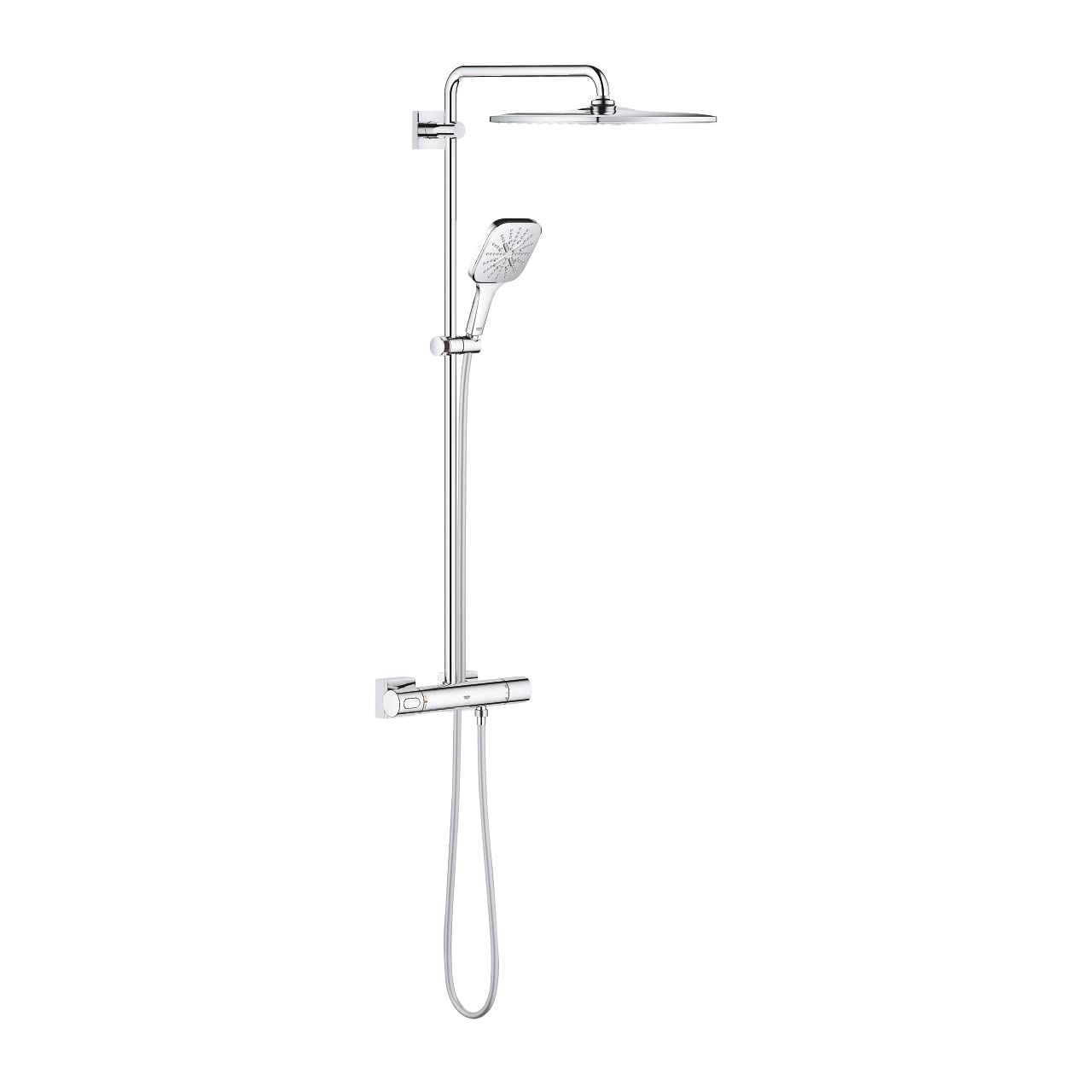 Grohe Chrome Rainshower 310 Smartactive Cube Shower System With Thermostat. Finish, Wall-Mounted, Water-Saving. Made In Germany. 26652000