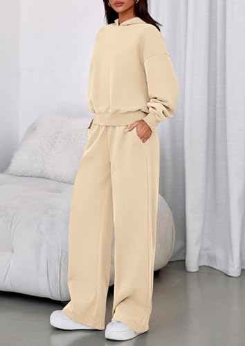 Image of PRETTYGARDEN Womens Sweatsuits 2 Piece Set 2026 Casual Winter Long Sleeve Hoodie Loose Wide Leg Sweatpants Fall Tracksuit