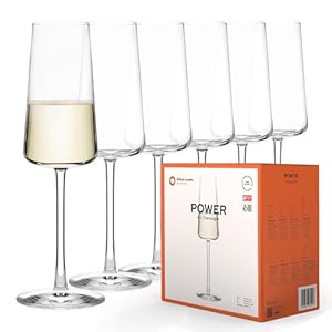 Stölzle Lausitz Champagner Gläser Power 6er-Set 240ml – Eleganter Champagnerkelch ideal für Sekt & Prosecco – Hochwertige Kristall Sektgläser aus deutscher Herstellung – Spülmaschinen- & Stoßfest