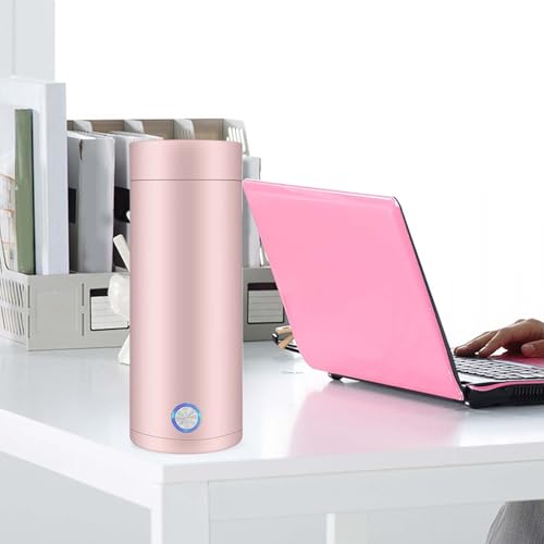 Tetera eléctrica portátil de acero inoxidable 400ml rosa miniatura 5