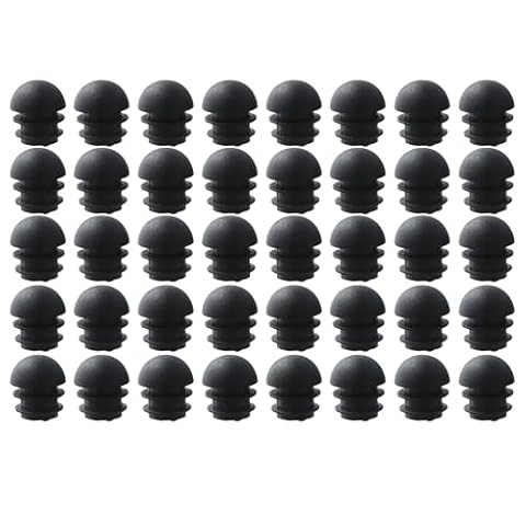 xianynow Zaślepki do krzeseł okrągłych, czarne plastikowe nakrętki, 16 mm, antypoślizgowe, 40 szt